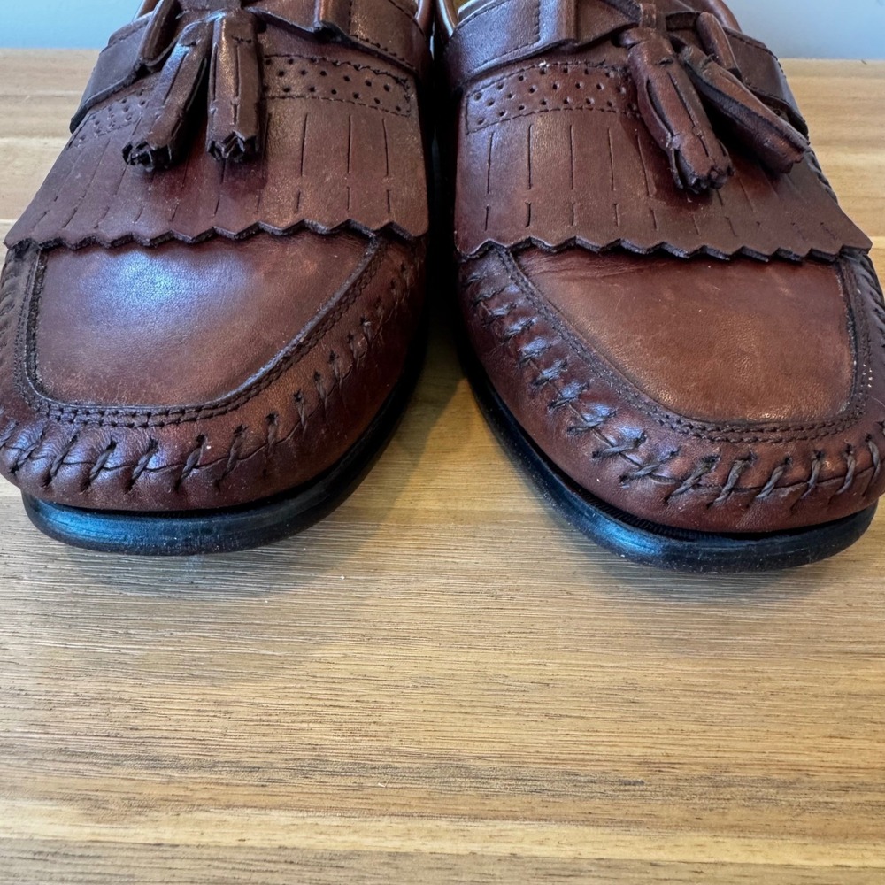 Stacy Adams Men 10 M Brown Leather Kiltie Tassel Loafer 25985 Comfort Plus - Picture 9 of 16